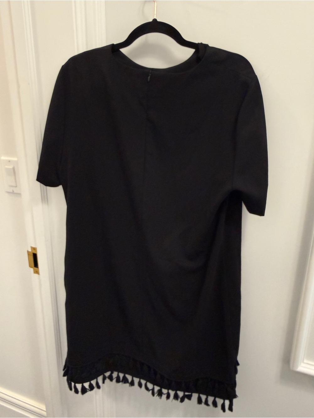 Zara Women Black Dress Tassle-Hem